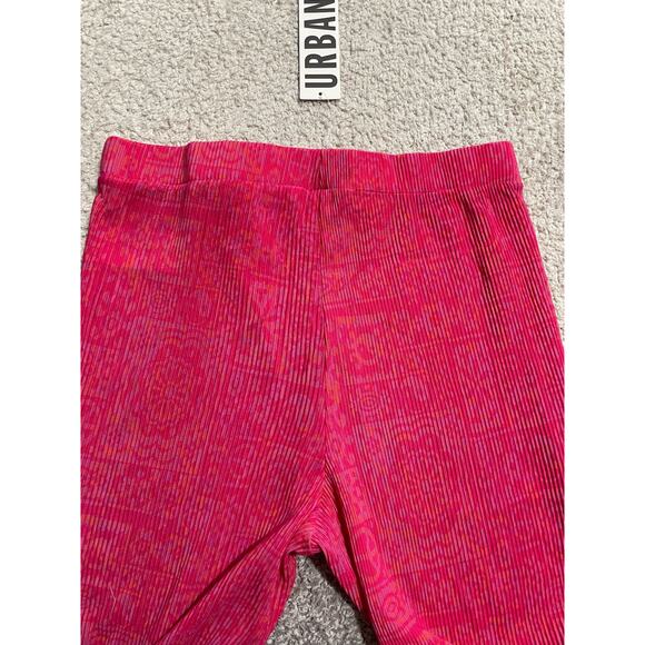 NWT Urban Outfitters Womens Small Barbie Y2K Alia Plisse Flare Pants Pink New - Picture 2 of 13